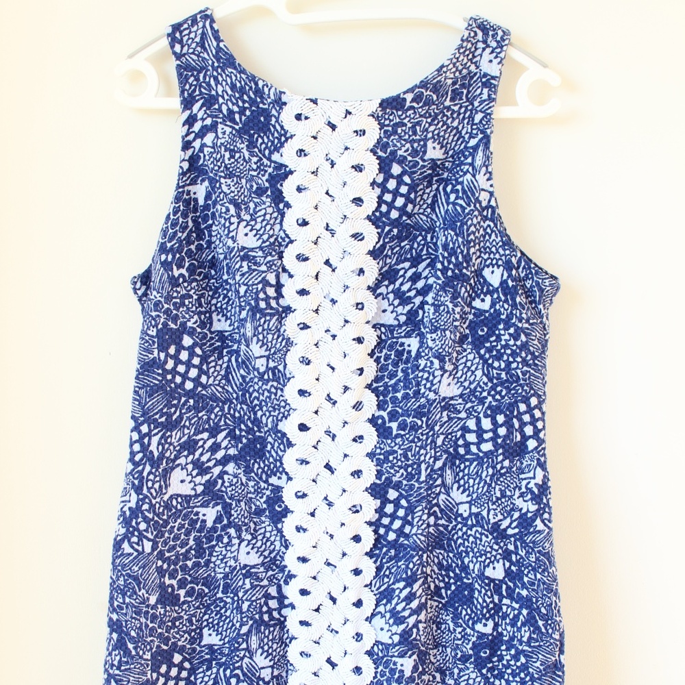 Lilly Pulitzer Blue and White Midi Dress